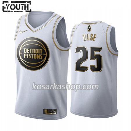 Dres Detroit Pistons Derrick Rose 25 Nike 2019-20 Bijela Golden Edition Swingman - Dječji